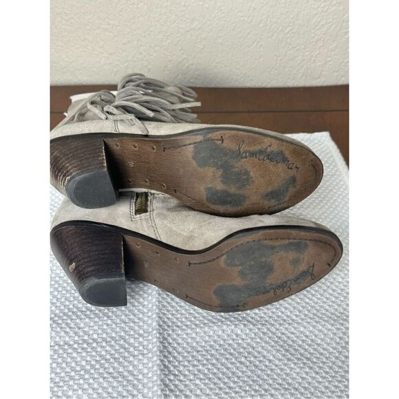 Sam Edelman taupe fringe booties size 7.5 - Picture 7 of 9